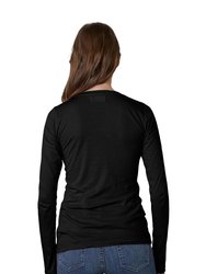 Zofina Fitted Long Sleeve Tee In Black