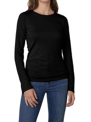Zofina Fitted Long Sleeve Tee In Black - Black