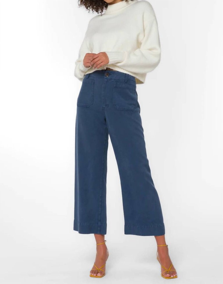 Addison Cropped Pant In French Navy - French Navy