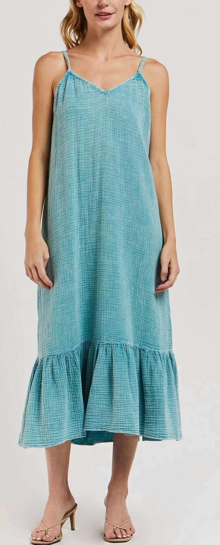 Adele Tank Midi Dress In Dirty Mint - Dirty Mint