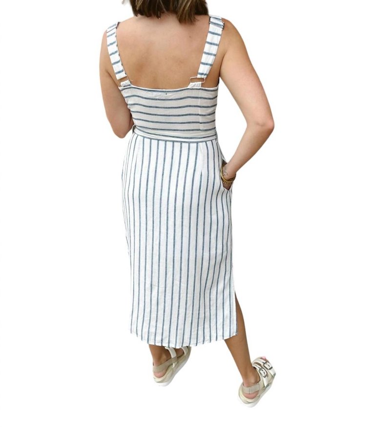 Amber Dress In Navy Stripe