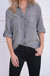 Ava 3/4 Button Up Blouse In Grey - Grey