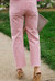 Bowie Tie Front Jeans In Peach Rose