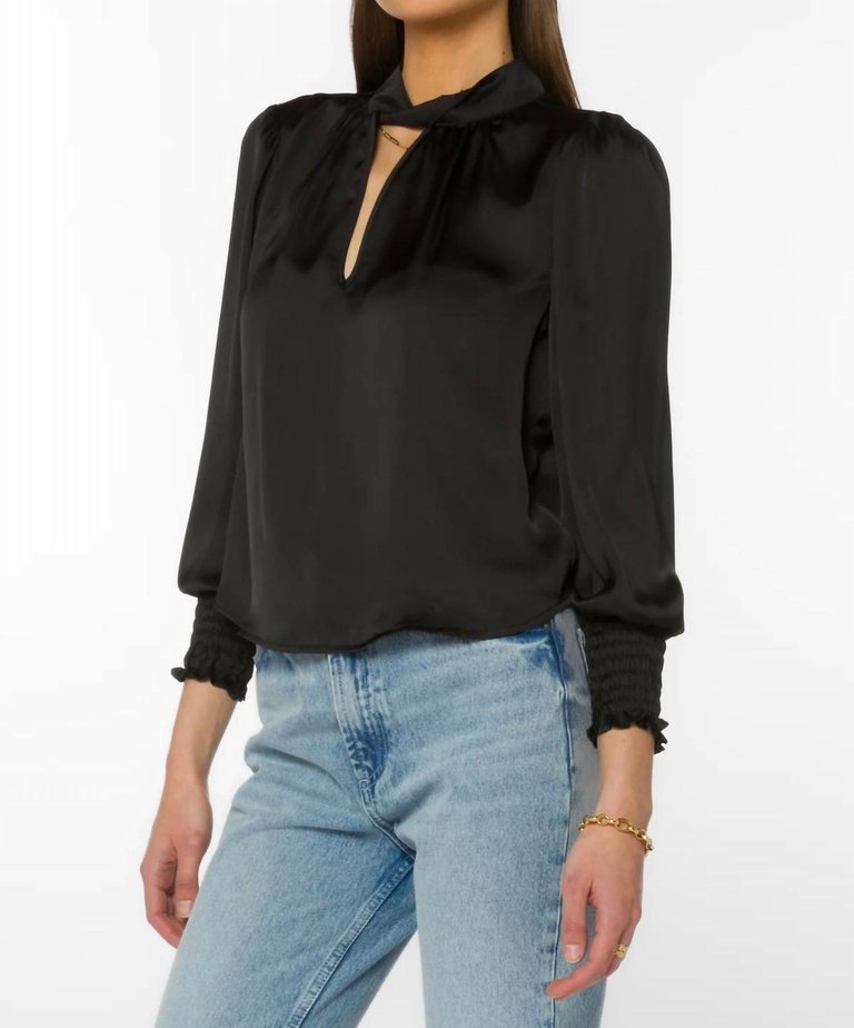 Camryn Satin Blouse In Black