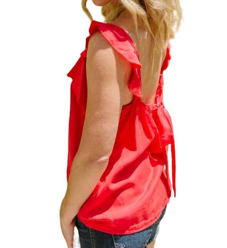 Salem Ruffle Tank In Red