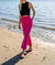 Wide Leg Pants In Hot Pink - Hot Pink