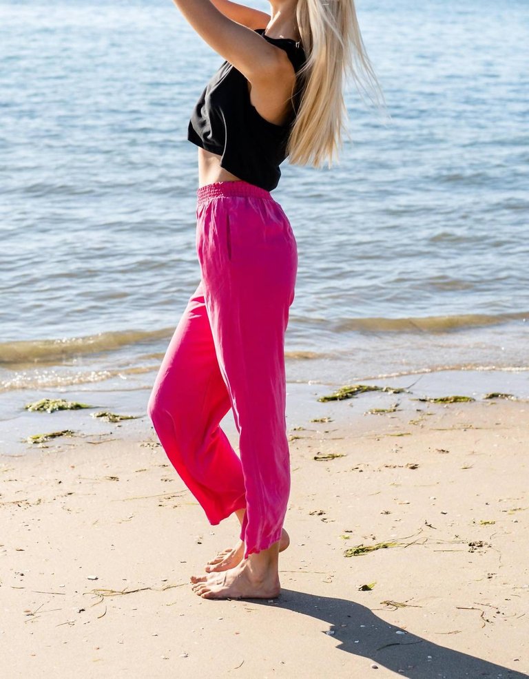 Wide Leg Pants In Hot Pink