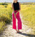 Wide Leg Pants In Hot Pink