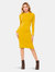 Long Sleeve Mock Midi Dress | Mustard - Mustard