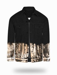 Longer Classic Black Denim Jacket with Rose Gold Foil