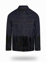 Longer Indigo Denim Jacket with Midnight Oil Foil - Indigo Denim