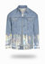 Longer Light Wash Denim Jacket with Holographic Foil