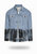 Longer Light Wash Denim Jacket with Midnight Oil Foil