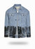 Longer Light Wash Denim Jacket with Midnight Oil Foil