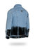 Longer Light Wash Denim Jacket with Midnight Oil Foil