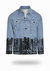 Longer Light Wash Denim Jacket with Midnight Oil Foil - Light Wash Denim