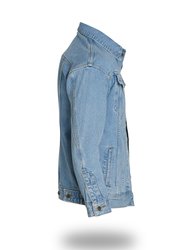 Longer Light Wash Denim Jacket