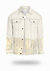 Longer Off-White Denim Jacket with Champagne Gold Foil