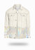 Longer Off-White Denim Jacket with Holographic Foil