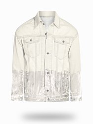 Longer Off-White Denim Jacket with Mercury Foil - Off-White Denim