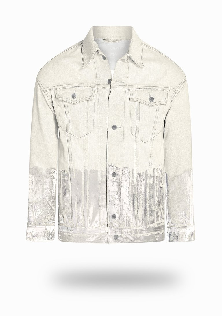 Longer Off-White Denim Jacket with Mercury Foil - Off-White Denim