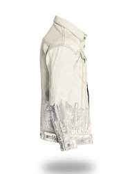 Longer Off-White Denim Jacket with Mercury Foil