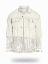 Longer Off-White Denim Jacket with Mercury Foil