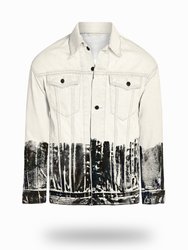 Longer Off-White Denim Jacket with Midnight Oil Foil - Off-White Denim