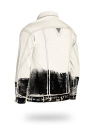 Longer Off-White Denim Jacket with Midnight Oil Foil