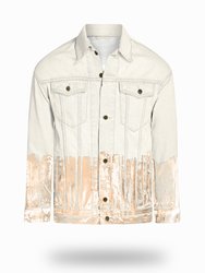 Longer Off-White Denim Jacket With Rose Gold Foil - Off-White