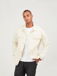 Longer Off-White Denim Jacket With Rose Gold Foil