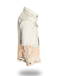 Longer Off-White Denim Jacket With Rose Gold Foil