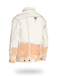 Longer Off-White Denim Jacket With Rose Gold Foil