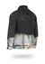 Longer Washed Black Denim Jacket with Holographic Foil