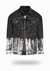 Longer Washed Black Denim Jacket with Mercury Foil