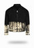 Shorter Classic Black Denim Jacket with Champagne Gold Foil