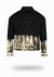 Shorter Classic Black Denim Jacket with Champagne Gold Foil - Classic Black Denim