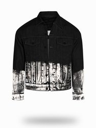 Shorter Classic Black Denim Jacket with Mercury Foil