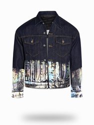 Shorter Indigo Denim Jacket with Holographic Foil