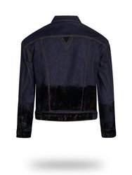Shorter Indigo Denim Jacket with Midnight Oil Foil