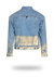 Shorter Light Wash Denim Jacket with Champagne Gold Foil