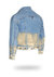 Shorter Light Wash Denim Jacket with Champagne Gold Foil