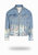 Shorter Light Wash Denim Jacket with Holographic Foil