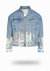 Shorter Light Wash Denim Jacket with Holographic Foil