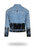 Shorter Light Wash Denim Jacket with Midnight Oil Foil