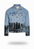 Shorter Light Wash Denim Jacket with Midnight Oil Foil - Light Wash Denim