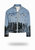 Shorter Light Wash Denim Jacket with Midnight Oil Foil