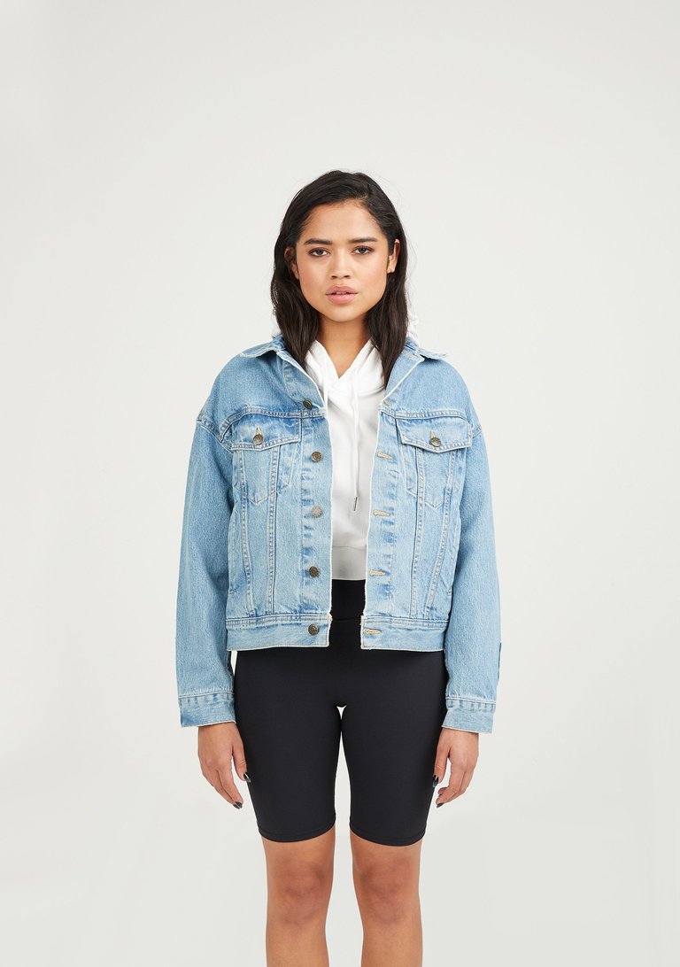 Shorter Light Wash Denim Jacket