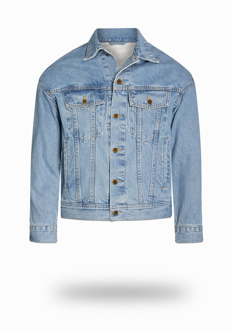 Shorter Light Wash Denim Jacket - Light Wash Denim