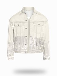 Shorter Off-White Denim Jacket with Mercury Foil